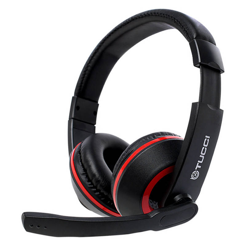 

Игровые наушники Tucci X5 с микрофоном Black/Red геймерская гарнитура, Черный