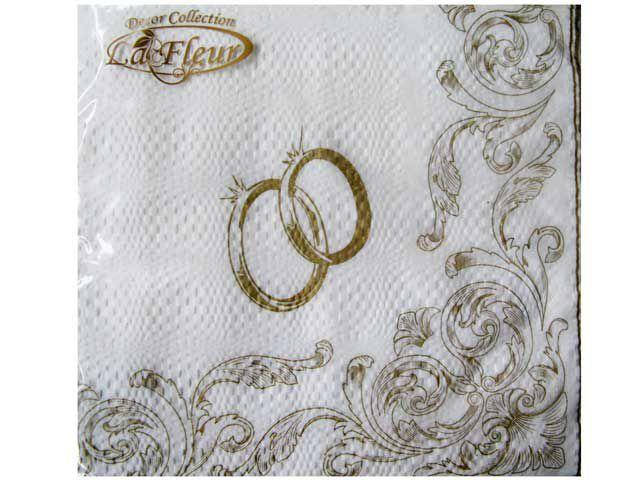 

Праздничная салфетка (ЗЗхЗЗ, 20шт) Luxy Венчальные кольца (2017) (1 пач)