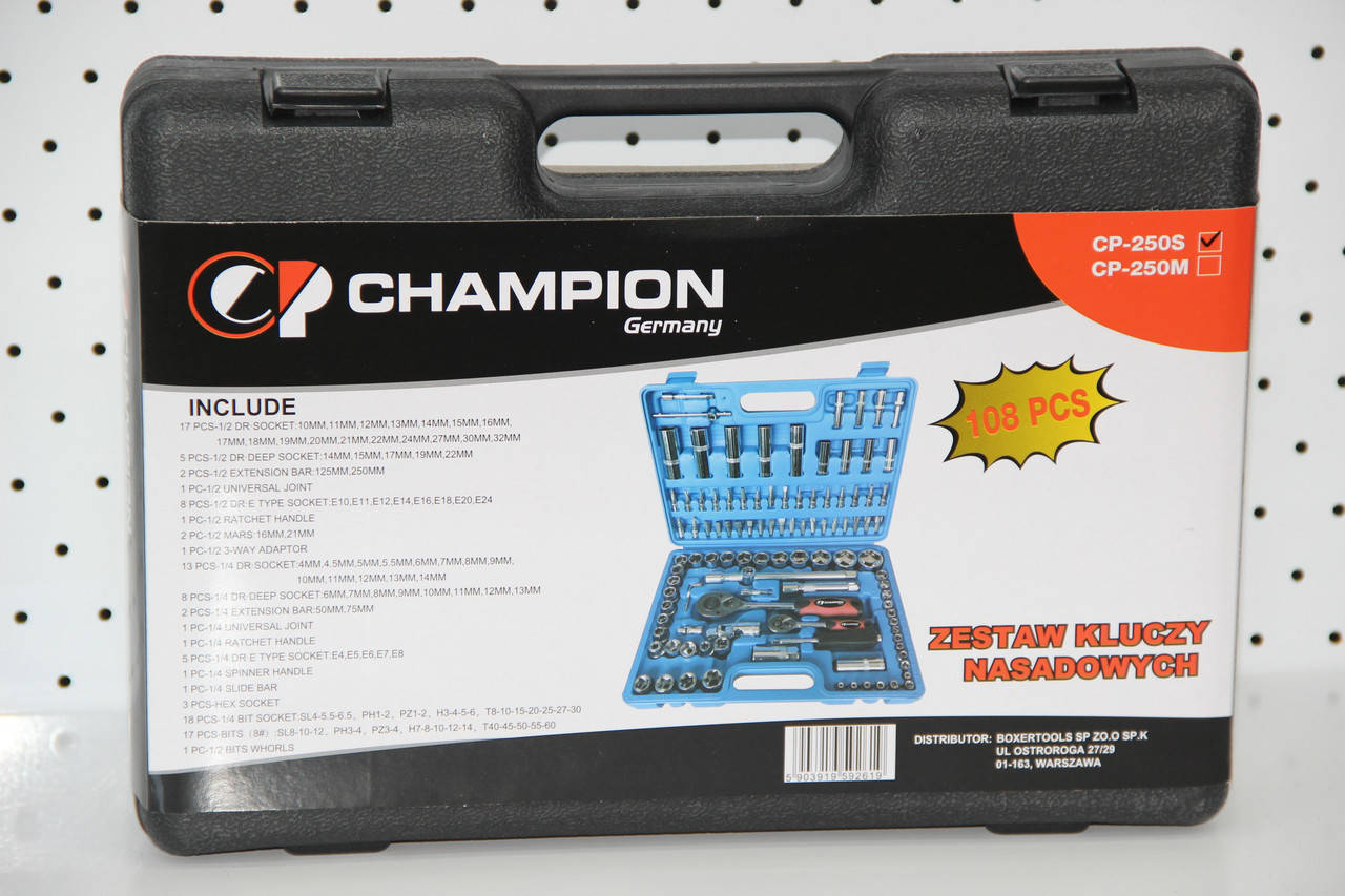 

Набор Инструмента CHAMPION 108 Елементов , набор ключей и головок