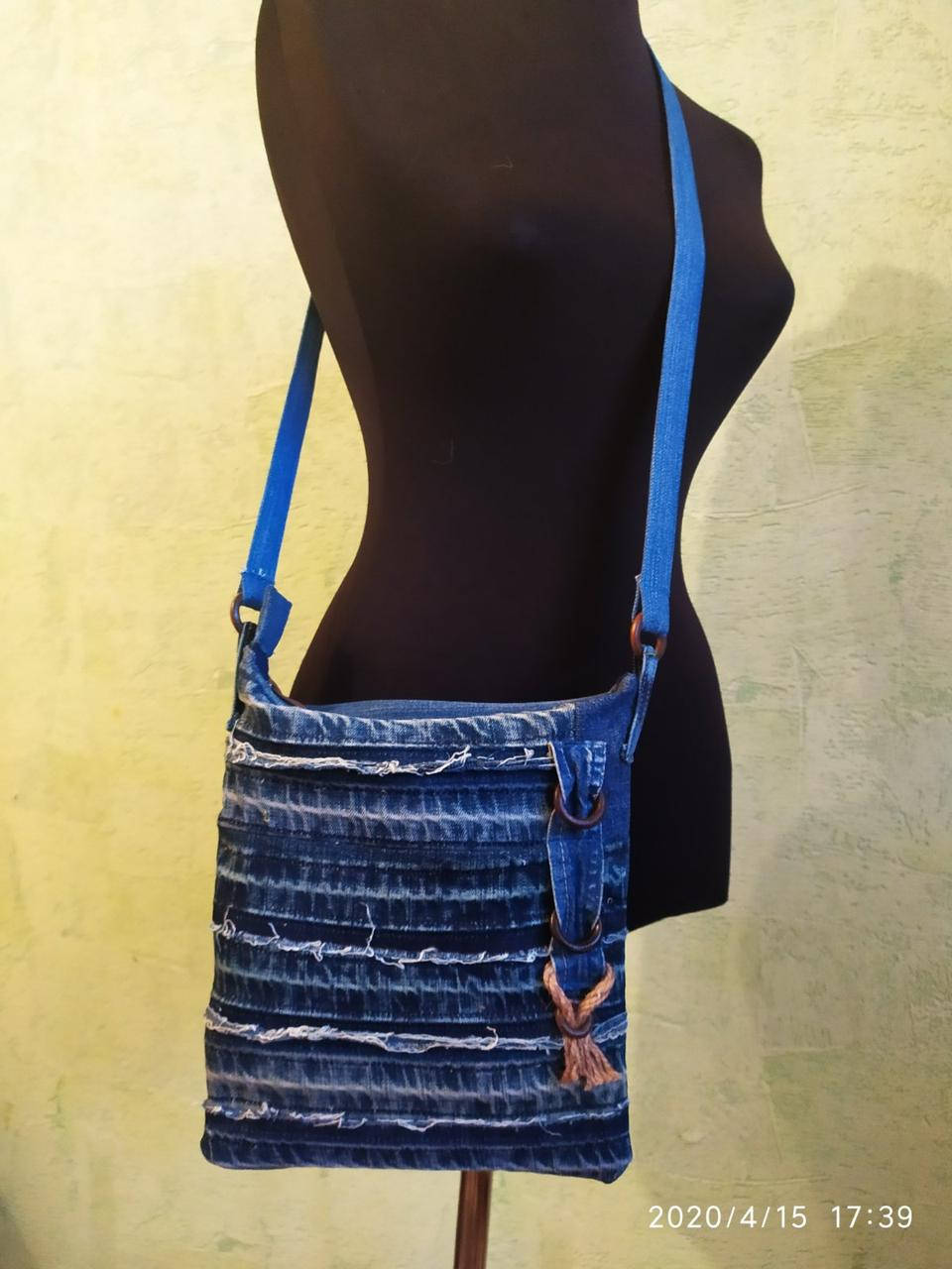 

Сумка джинсовая , ручная работа, цвет - синий.