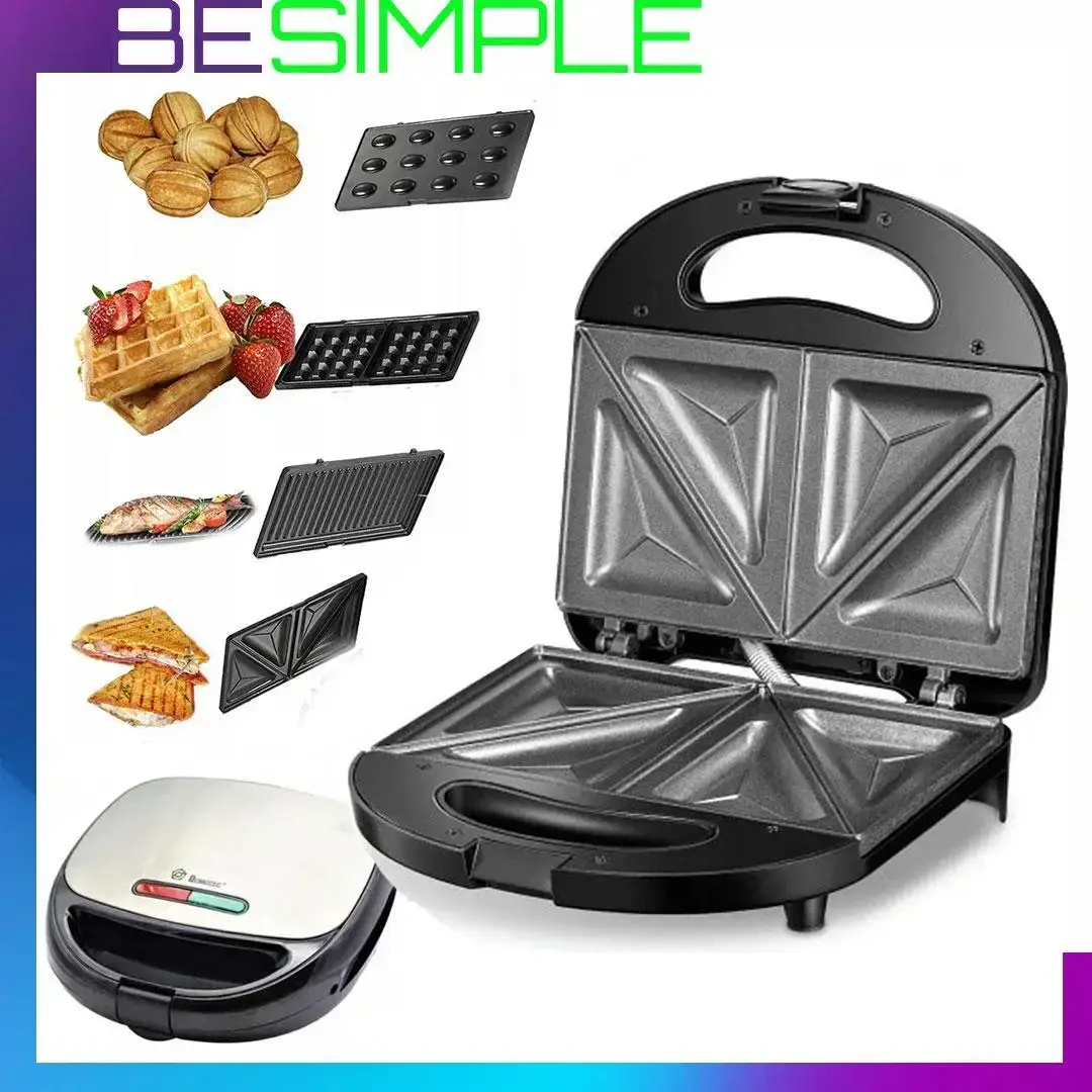 

Сендвичница 4 в 1 DOMOTEC MS-7704 бутербродница / вафельница / сендвичница / гриль / орешки