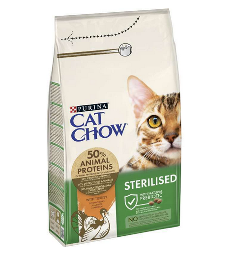 

Cat Chow Sterilized 1,5кг -корм для кастрированных кошек с индейкой