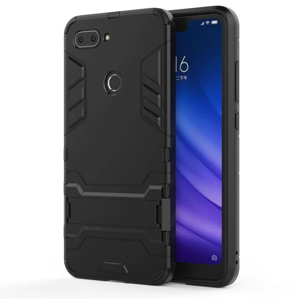 

PC + TPU чехол Metal Armor для Xiaomi Mi 8 Lite (7 цветов) чёрный