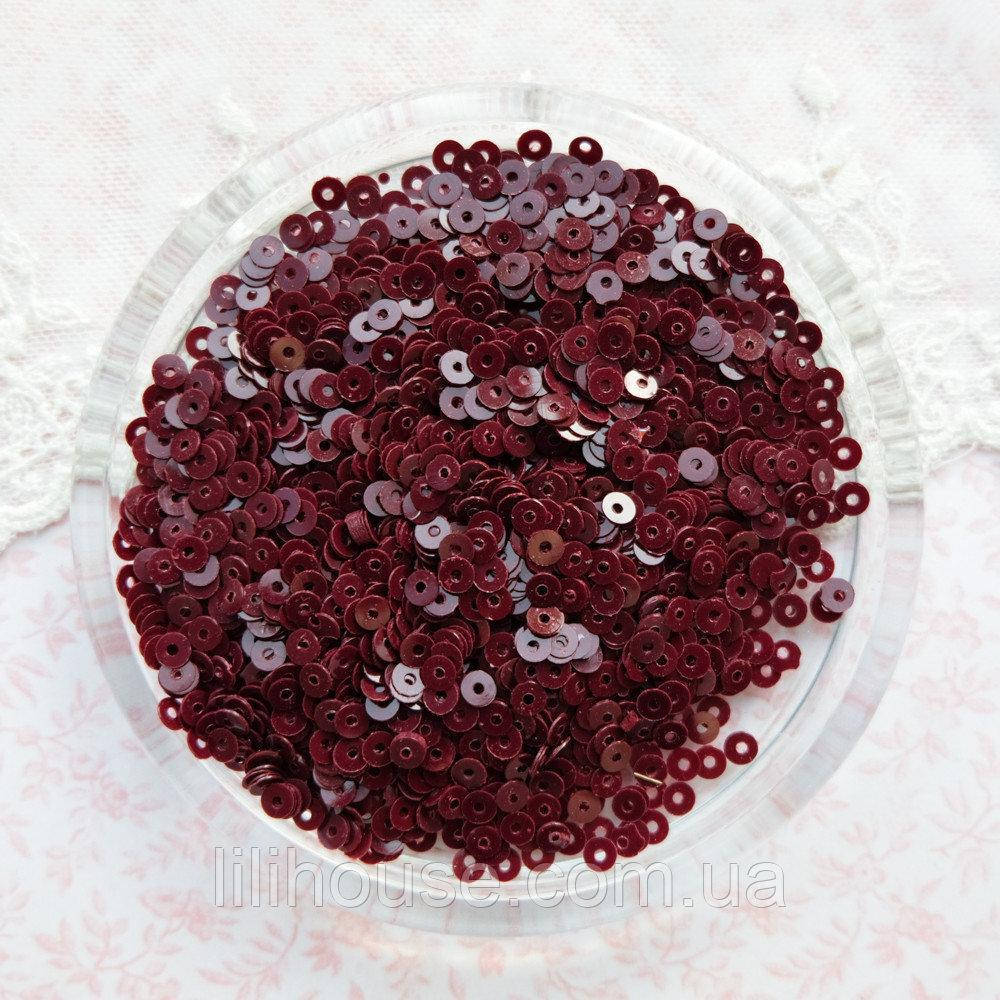 

Пайетки 4 мм Индия ТЕМНАЯ ВИШНЯ 5 г