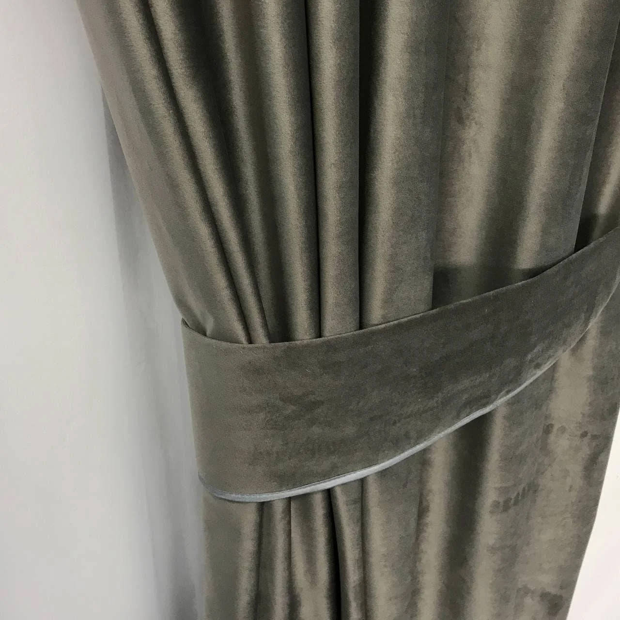 

Турецкие готовые шторы в комнату, шторы бархатные для зала, шторы для кухни спальни Серые (A915_15)