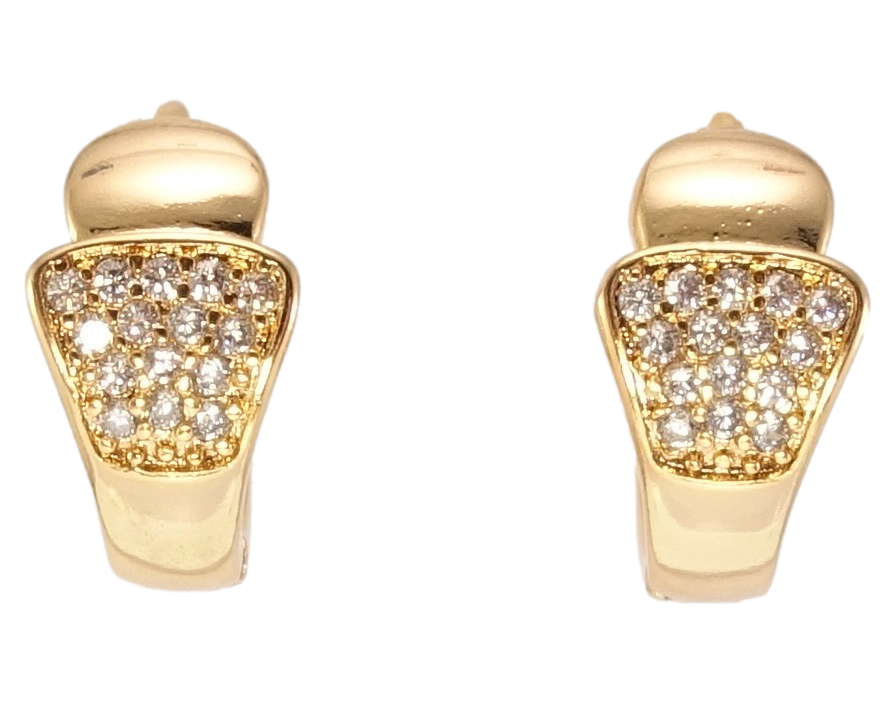 

Серьги Xuping Позолота 18K колечки "Фигурные с инкрустацией цирконием"