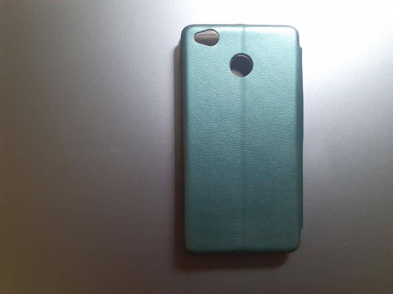 

Чехол книжка с магнитом Xiaomi Redmi 4X \ Чехол книжка Редми 4Х (зеленый цвет) магнитная есть отдел для карты, Зелёный