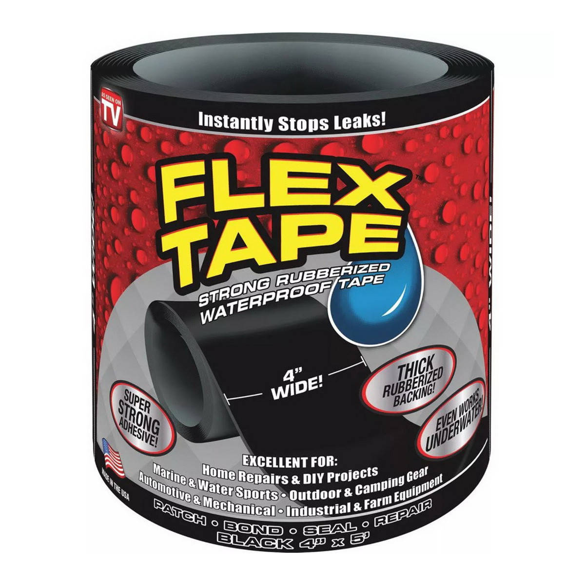 

Сверхпрочная лента/скотч FLEX TAPE 10см (Черный/Белый)
