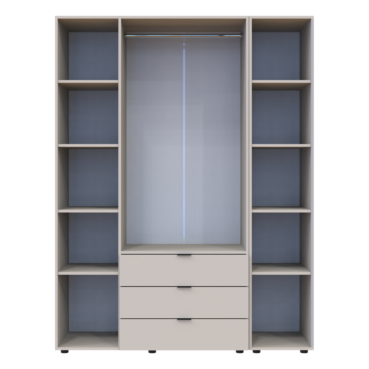 Розпашна Шафа для одягу Doros Гелар з Етажеркою Кашемір 3 ДСП 154.4х49.5х203.4 (80737645) 5