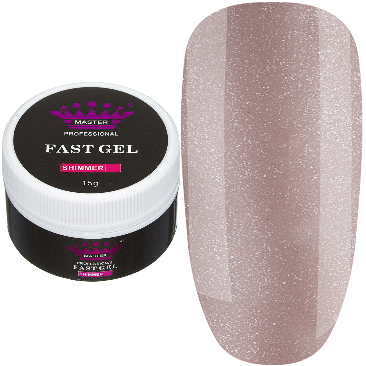

Полигель Fast Gel Master Professional Shimmer 03, 15 г бежевый с золотым шиммером