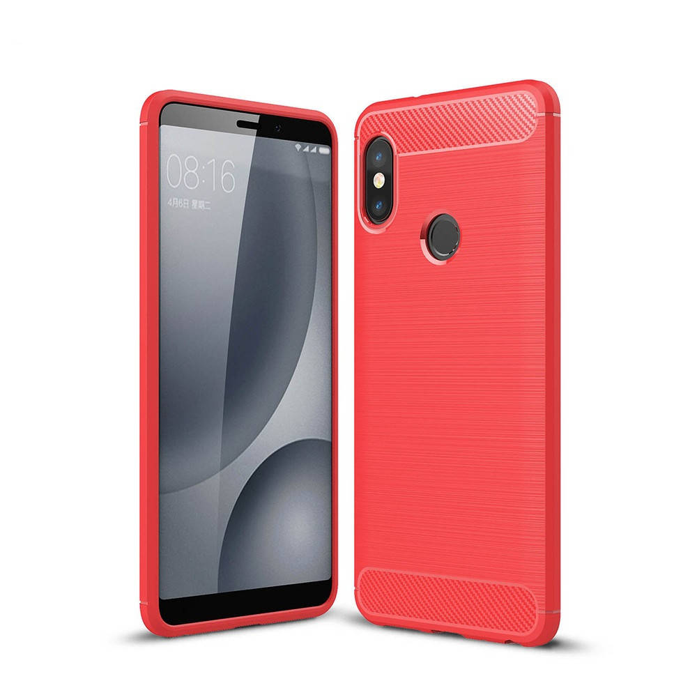 

Чехол Carbon для Xiaomi Mi Max 3 бампер Red