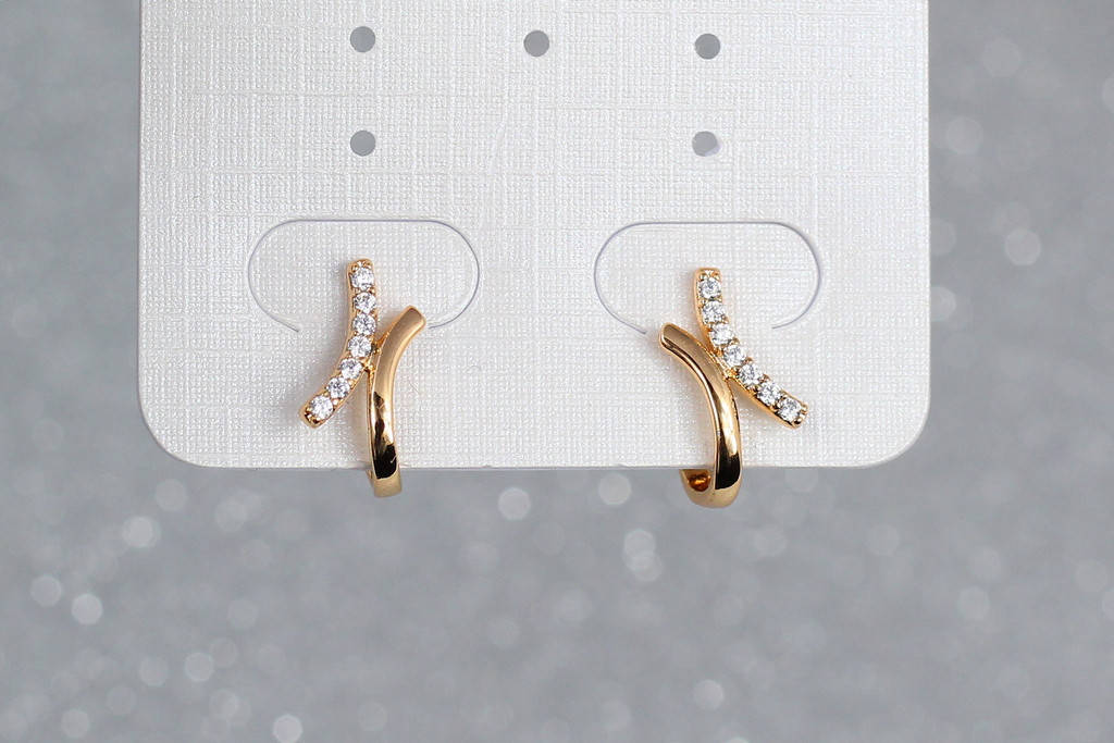 

Серьги клипсы Xuping Jewelry две гиперболы 1,3 см золотистые
