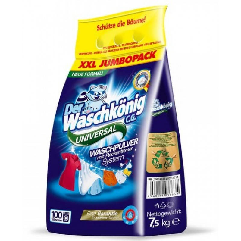 

Стиральный порошок универсальный Der Waschkönig Universal 7.5 кг п/е