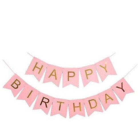 

Гирлянда флажки"Heppy Birthday" цвет розовый 3 метра.