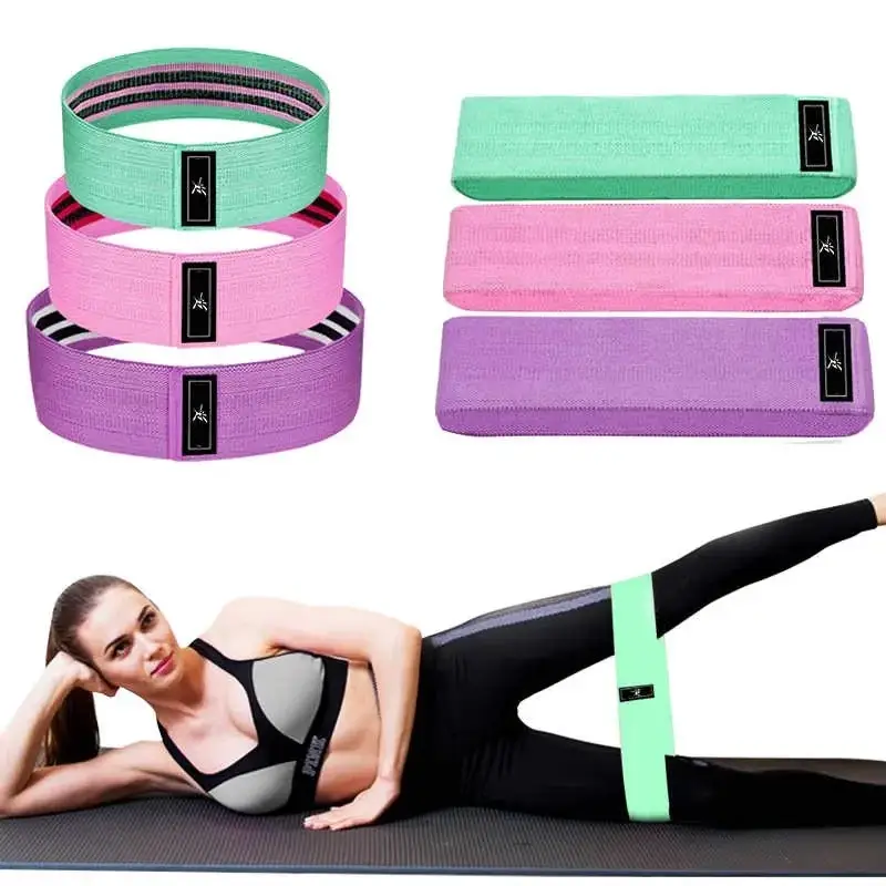 

Тканевая фитнес резинка сопротивления. Набор из 3х шт. Лента эспандер для фитнесса для ног multifunctional 217