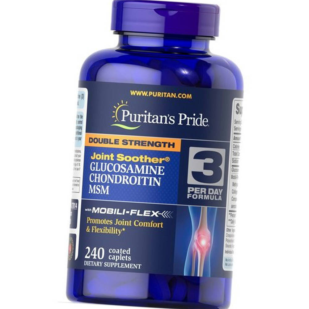 

Глюкозамин хондроитин МСМ Puritan's Pride Double Strength Glucosamine, Chondroitin MSM 240 таб