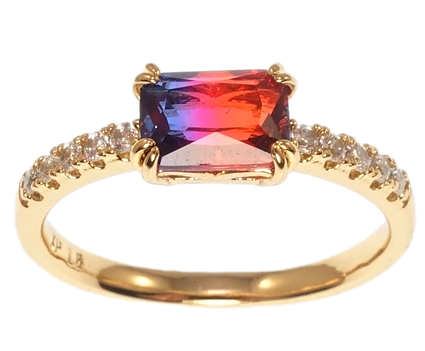 

Кольцо Xuping Позолота 18K "Сине-красный кристалл" р.17,17.5,18.5,20