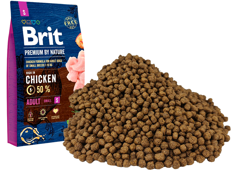 

Brit Premium Adult S Chicken, 1 кг (развес). Брит Премиум корм сухой с курицей для собак мелких пород. 526307