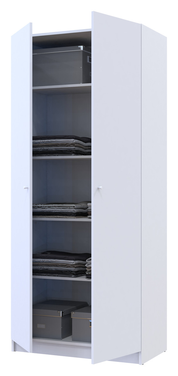 Шафа для одягу Doros Promo з полицями Білий 2 ДСП 90х48х204 (42005100) 4