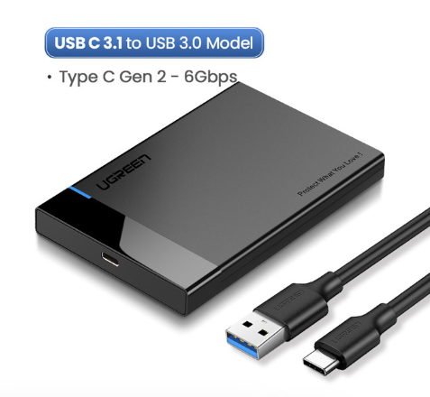 

Внешний карман 2.5 жесткого диска Ugreen Type C 3.1 SATA
