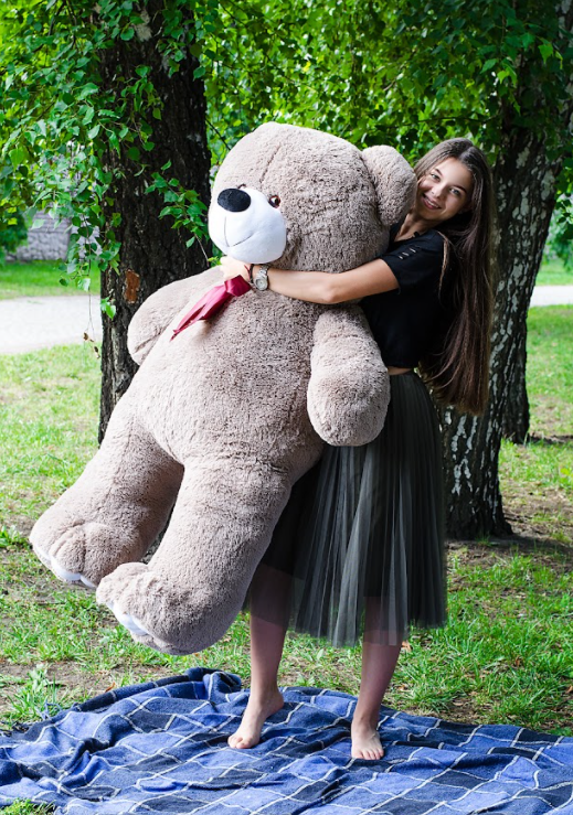 

Качественный большой красивый плюшевый мишка 160см, Красивый плюшевый мишка 1.6 метра, Капучино