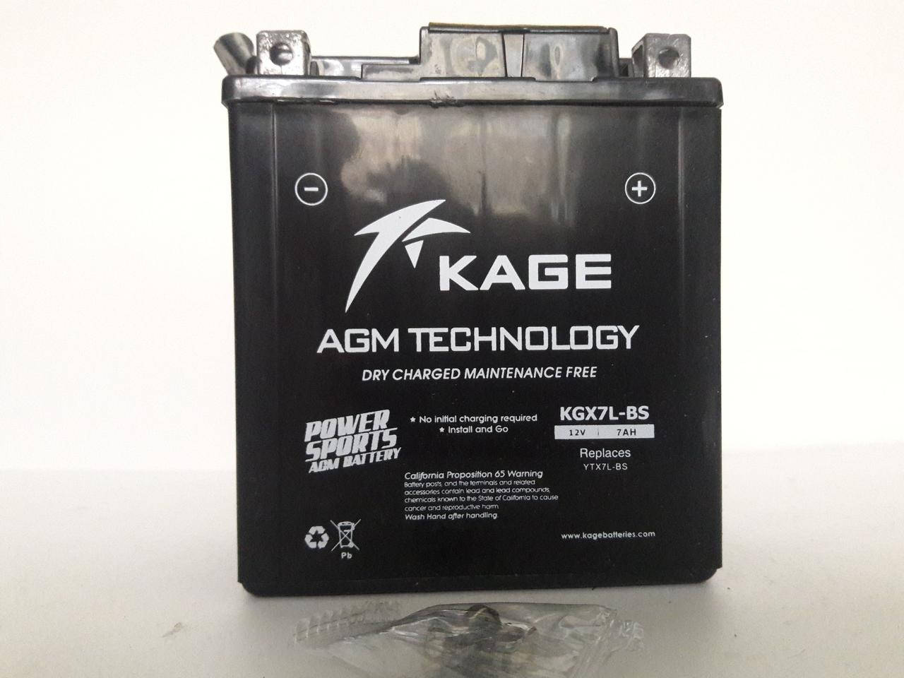 

KAGE KGX7L-BS Мото аккумулятор 7Ah, 95 А, (-/+) 12 v 114x71x131 мм