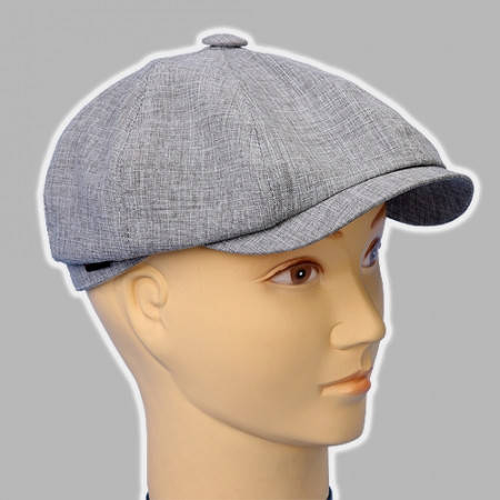 

Кепка восьмиклинка мужская серая из льна с хлопком 56 57 60 61, Серый