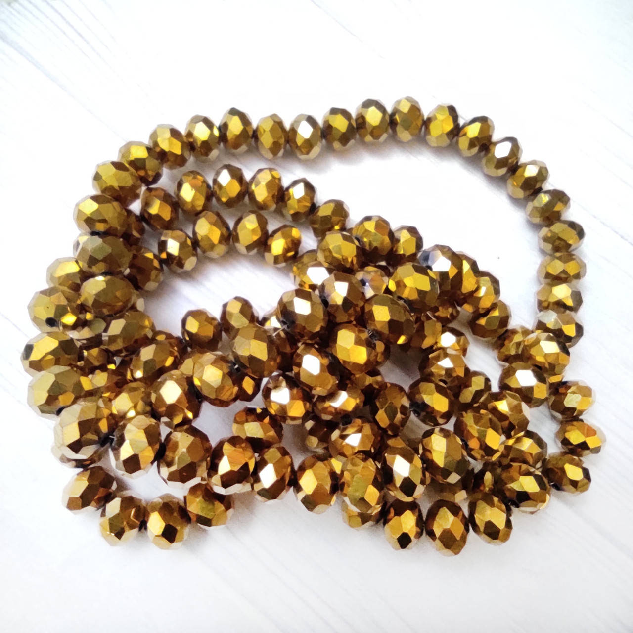 

Бусина рондель 0,8*0,6 см Стекло