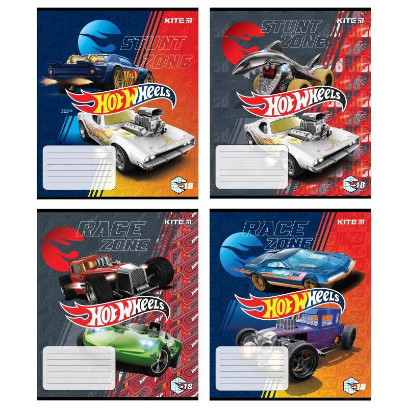

Тетрадь в клетку Kite Hot Wheels 18л микс 4 диз (HW21-236)