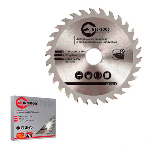 

Диск пильный INTERTOOL 150х22.23мм 28Т с напайками
