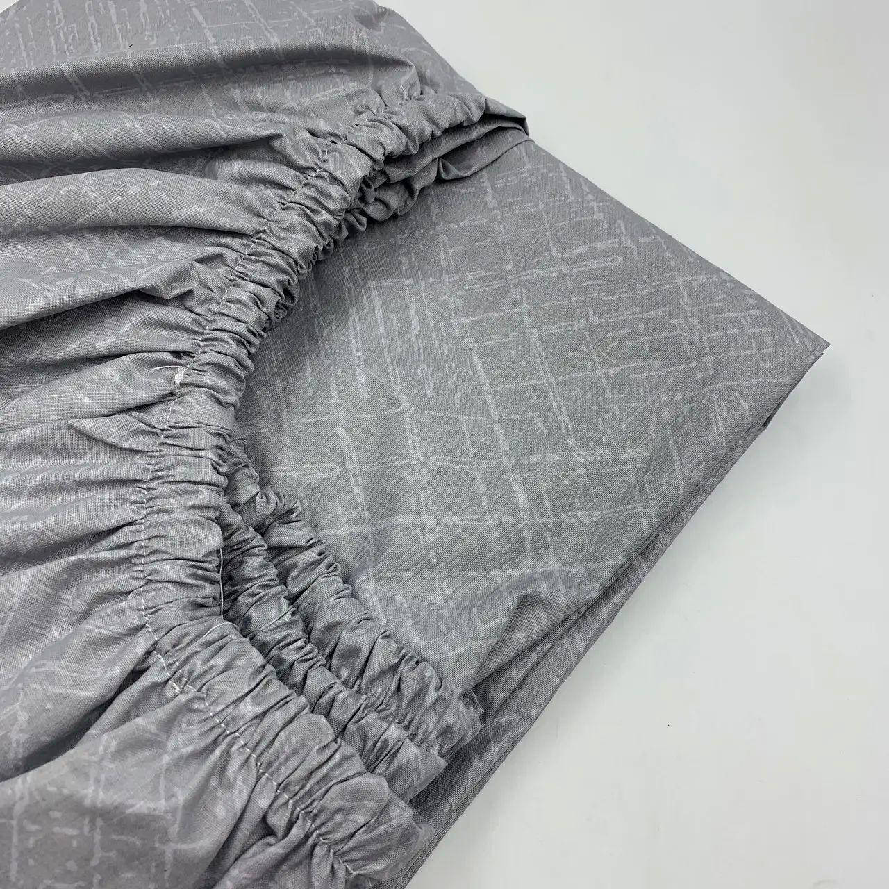 

Простынь на резинке двуспальная "Золотое сердце" | Бязь 160х200 см Серый