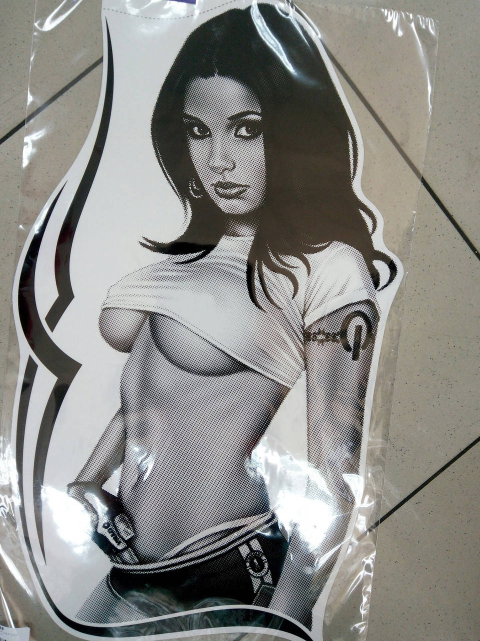 

Виниловая наклейка ДЕВУШКА С ТАТУ 49х28 см