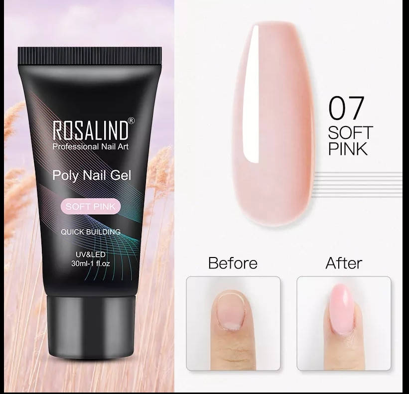 

Rosalind Полигель Акрил гель, акригель для наращивания и укрепление ногтей 30мл Светло розовый 07