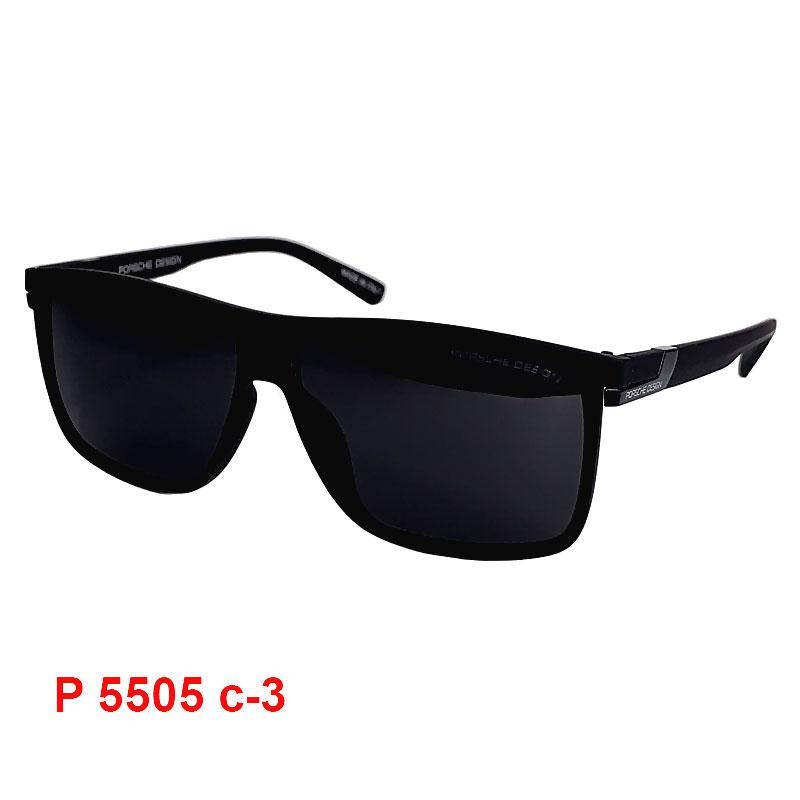 

Модные мужские солнцезащитные очки Порше Дизайн в матовой оправе P 5505 c-3 черные, Черный