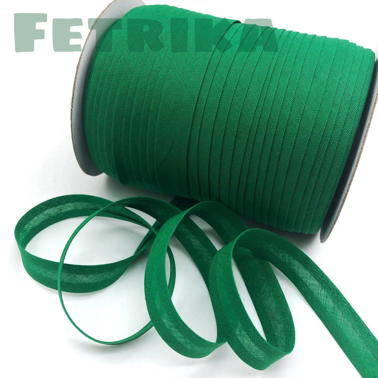 

Косая-бейка хлопковая зеленая, 15 мм, Зелёный