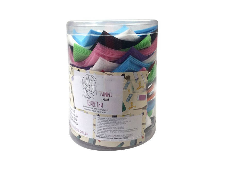 

Салфетки безворсовые разноцветные в тубусе 6х6 см Doily (400 шт), Белый