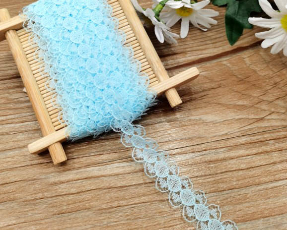 

(9 метров), Кружево сетка 1,3 см цвет - голубой (сп5нг-0999)