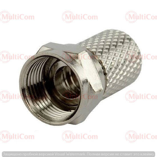 

01-09-041. Штекер F (RG-6) накрутка, под кабель, длина-18мм, латунь