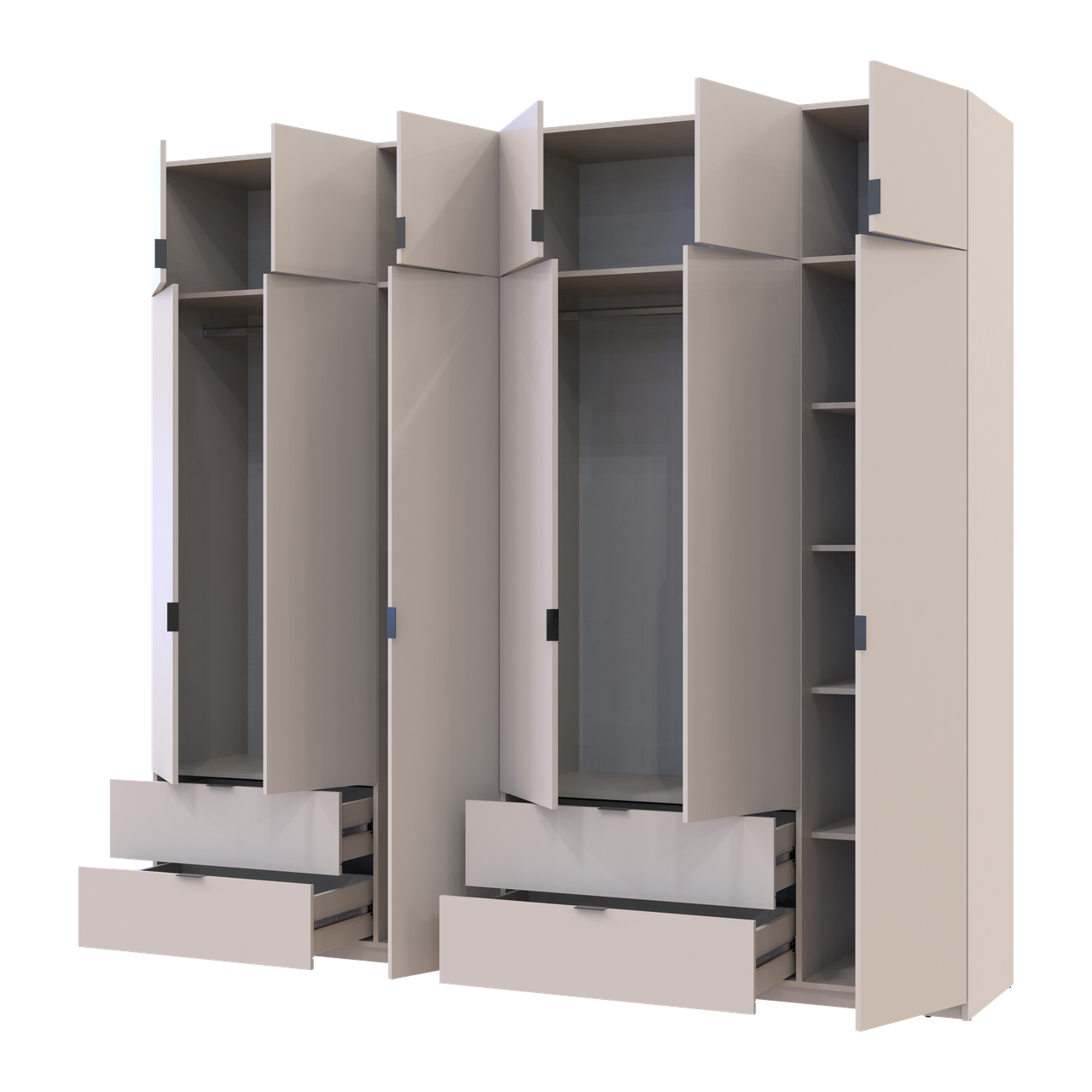 Розпашна Шафа для одягу Doros Лукас Кашемір 3+3 ДСП 255х50х240 (42005112) 2