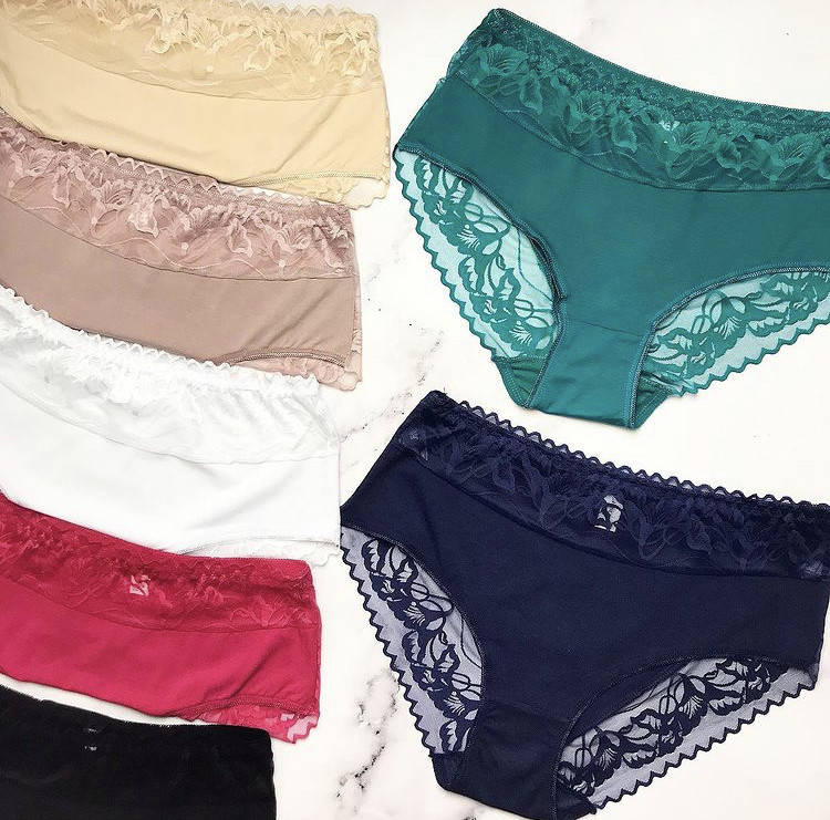 

Трусики хлопок с кружевом (размеры: 50,52,54), микс цветов 54, Разные цвета