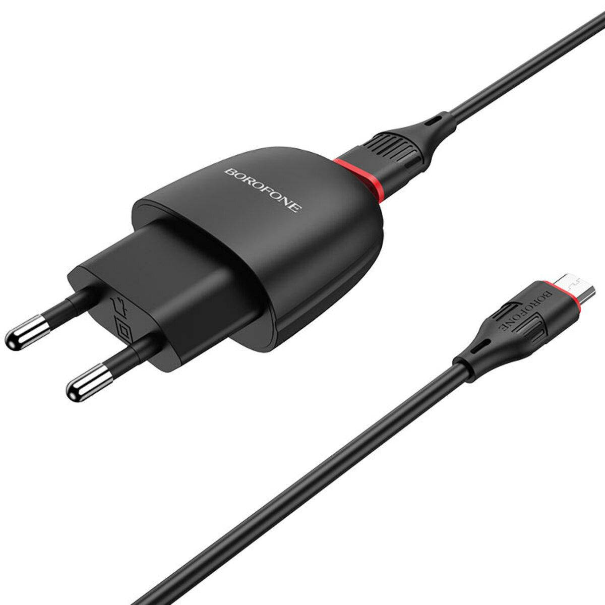 

Мережевий зарядний пристрій BOROFONE BA49A Vast power single port charger set(Micro) Black, Черный