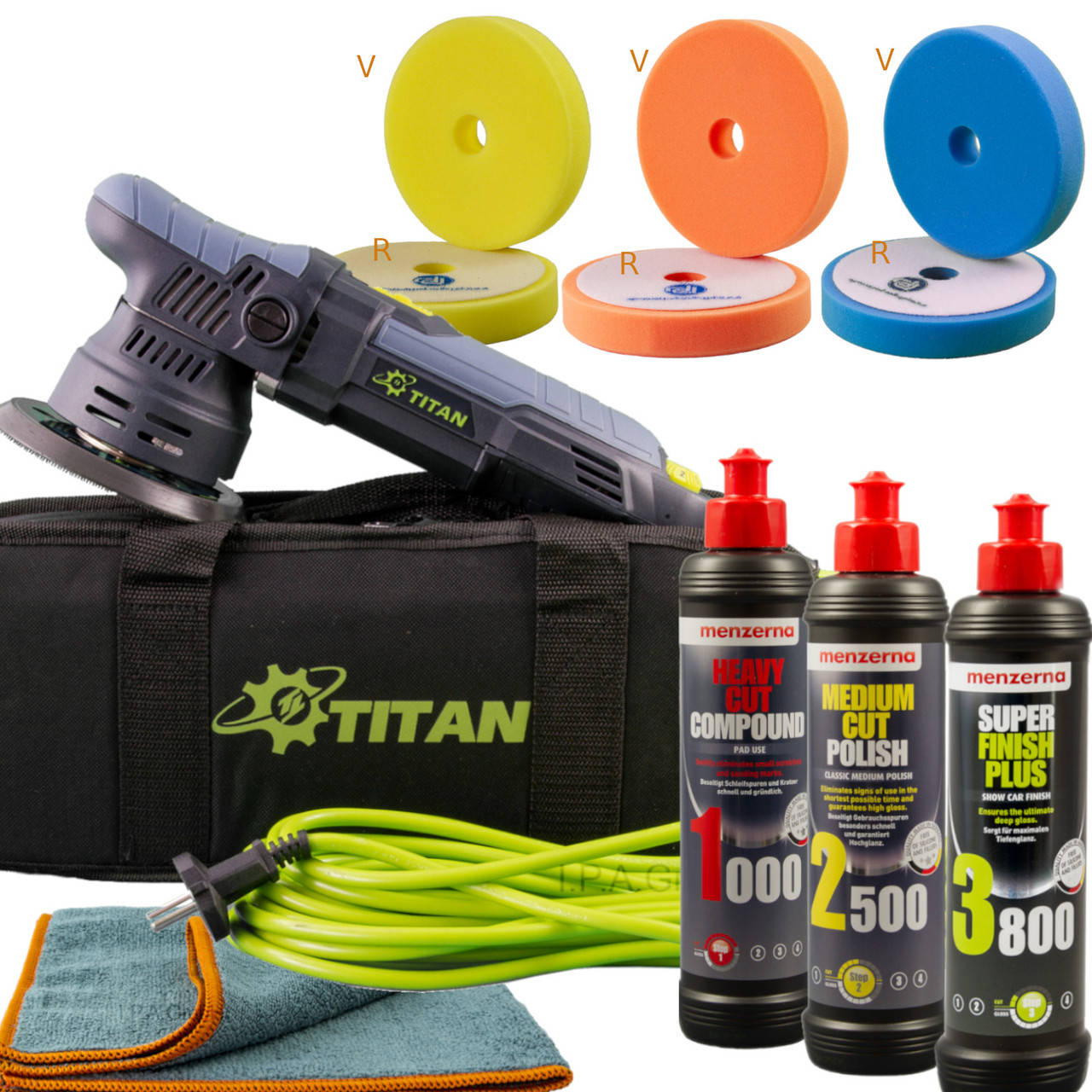

Машинка TITAN TDA09 9 мм + набор полиролей Menzerna + полный набор кругов из полипропилена для начинающих