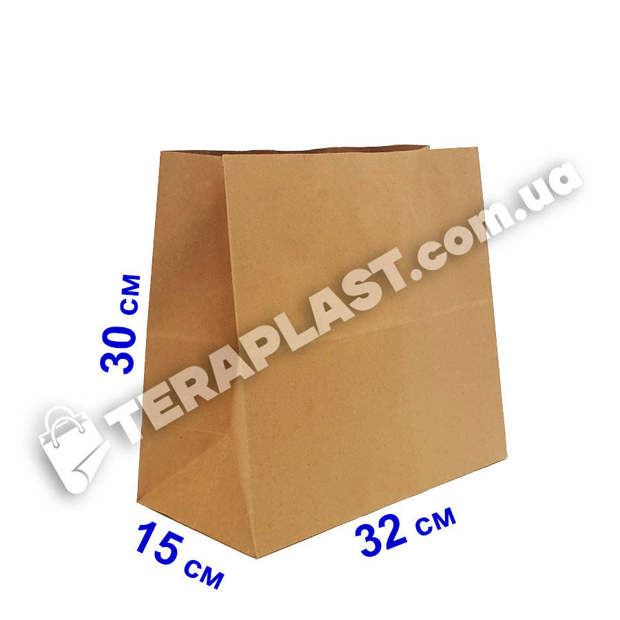 

Бумажный пакет с прямоугольным дном на вынос 320х150х300 (бурый)