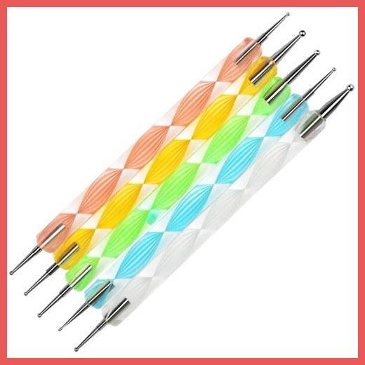 

Набор кисточек дотсов для дизайна ногтей Lpnails двухсторонние 5 шт