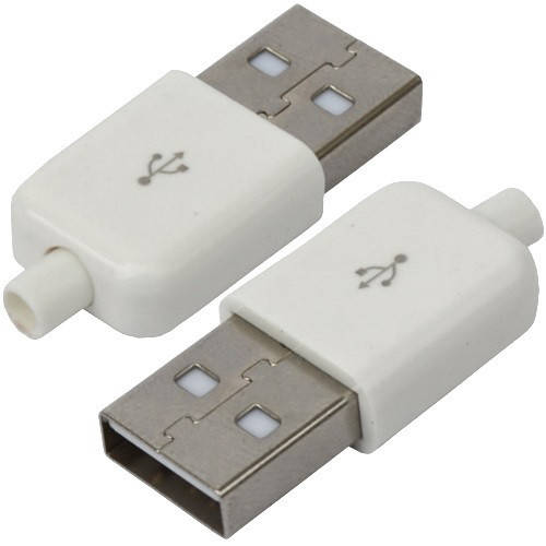 

Штекер USB тип A , под шнур, бакелит, белый