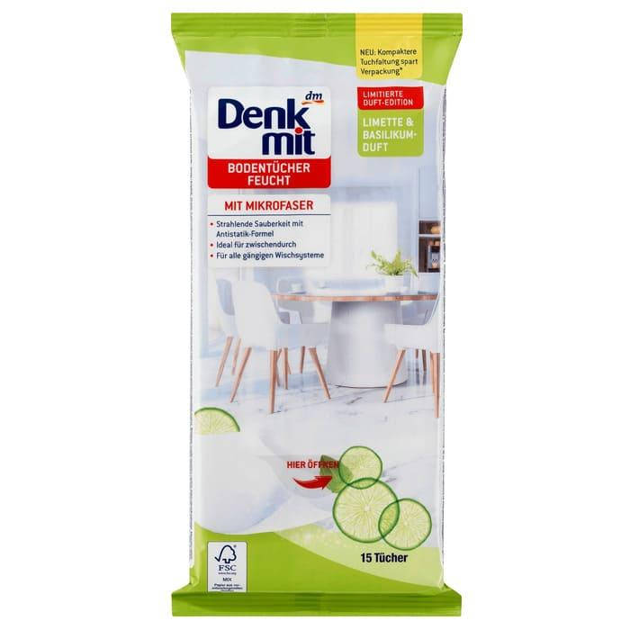

Влажные салфетки для пола Denkmit Limette & Basilikum 15 шт, Белый