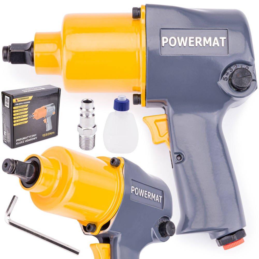

Гайковерт пневматичний Powermat1/2",1550Nm PM-KPU-1550M .