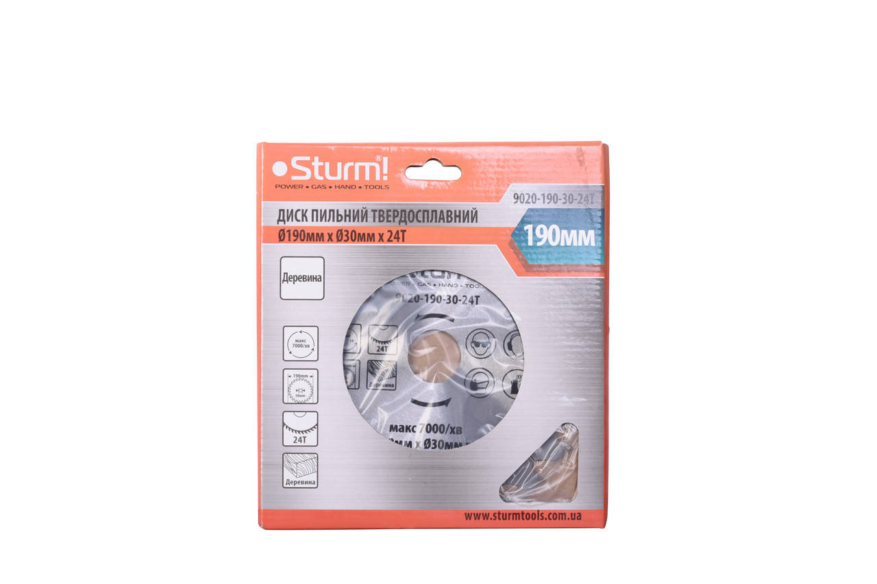 

Диск пильный по дереву Sturm 9020-210-30-24T, 210х30 мм 24 зуба