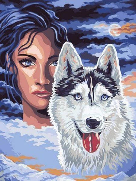 

Картины по номерам 30×40 см. Babylon Девушка и лайка (RVK-212)