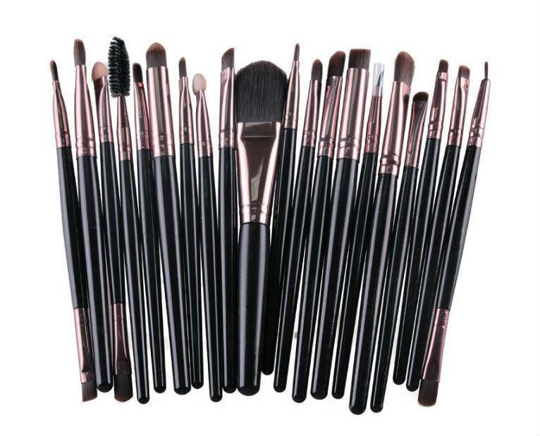

Большой набор кистей для макияжа, 20 шт., черно-бронзовые. Кисти для макияжа.